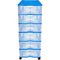 Acan Cajonera Wagon 6 cajones con Ruedas en Color Azul 102 x 38 x 39 cm